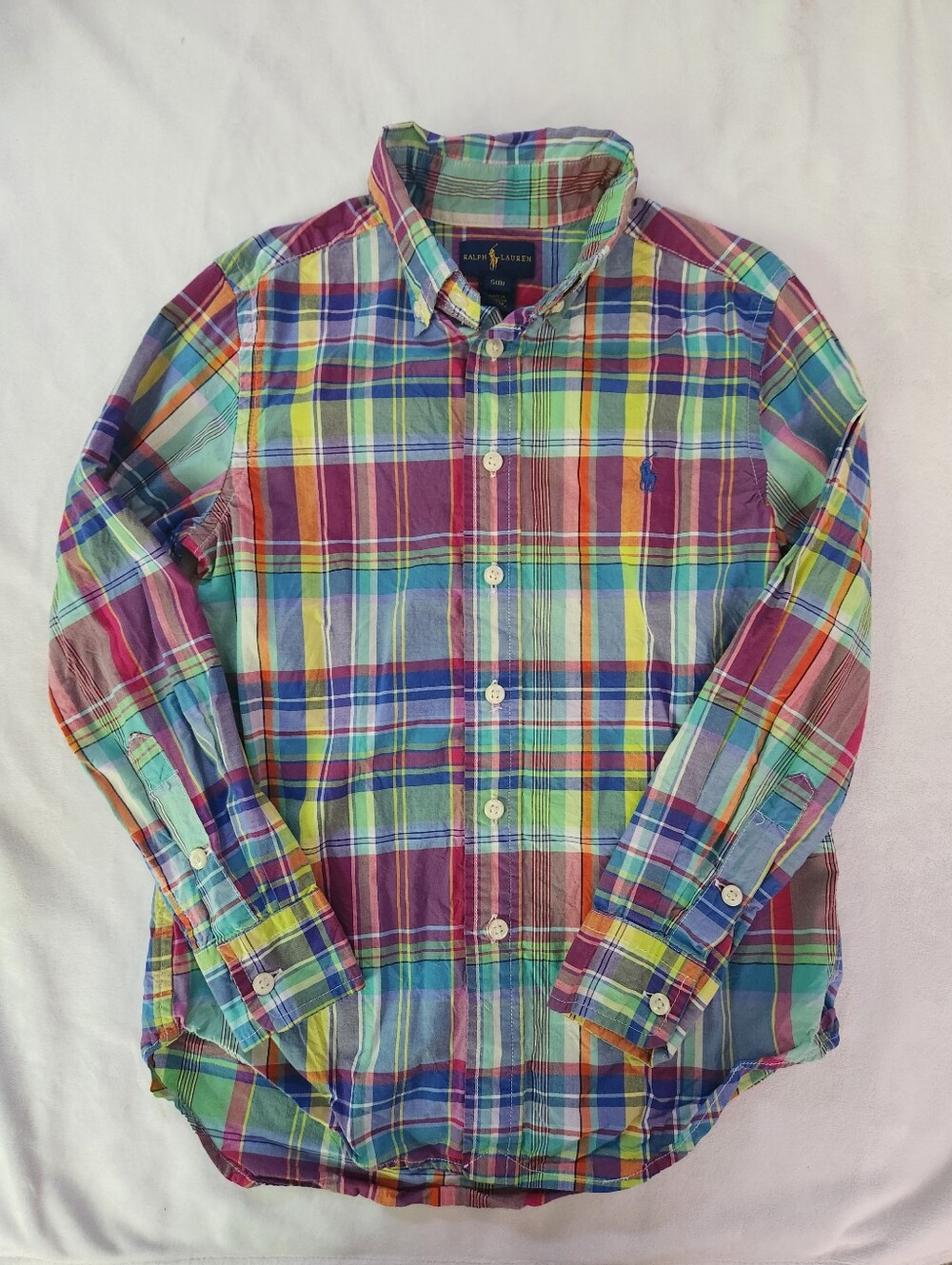 Ralph Lauren Bright Multicolor Plaid Cotton Button-Down Shirt